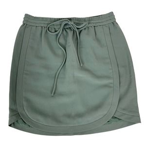 J. Crew Size 2 Olive Green Double Twill Skirt Drawstring Style C0244 Pockets